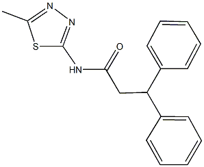 N-(5-methyl-1,3,4-thiadiazol-2-yl)-3,3-diphenylpropanamide Struktur