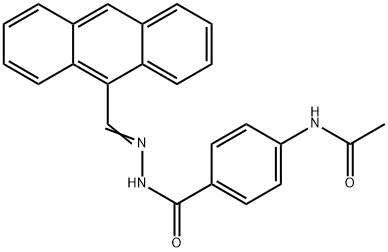 N-(4-{[2-(9-anthrylmethylene)hydrazino]carbonyl}phenyl)acetamide Struktur