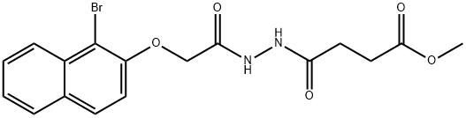 methyl 4-(2-{[(1-bromo-2-naphthyl)oxy]acetyl}hydrazino)-4-oxobutanoate Struktur