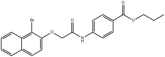 propyl 4-({[(1-bromo-2-naphthyl)oxy]acetyl}amino)benzoate Struktur