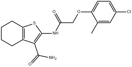 2-{[(4-chloro-2-methylphenoxy)acetyl]amino}-4,5,6,7-tetrahydro-1-benzothiophene-3-carboxamide Struktur