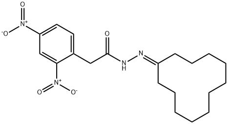 2-{2,4-dinitrophenyl}-N'-cyclododecylideneacetohydrazide Struktur