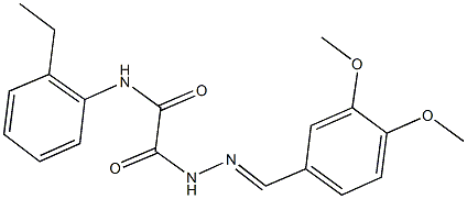 2-[2-(3,4-dimethoxybenzylidene)hydrazino]-N-(2-ethylphenyl)-2-oxoacetamide Struktur