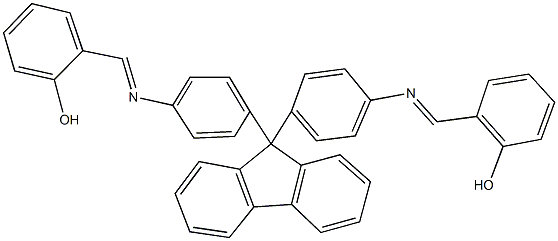 2-({[4-(9-{4-[(2-hydroxybenzylidene)amino]phenyl}-9H-fluoren-9-yl)phenyl]imino}methyl)phenol Struktur