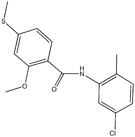 N-(5-chloro-2-methylphenyl)-2-methoxy-4-(methylsulfanyl)benzamide Struktur