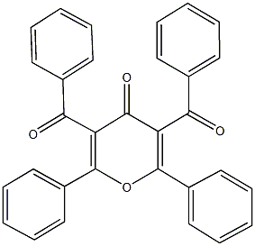 3,5-dibenzoyl-2,6-diphenyl-4H-pyran-4-one Struktur