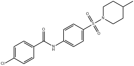 4-chloro-N-{4-[(4-methyl-1-piperidinyl)sulfonyl]phenyl}benzamide Struktur