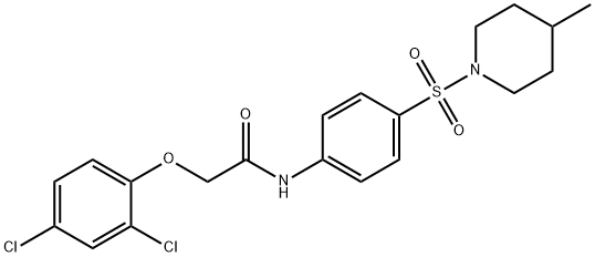 2-(2,4-dichlorophenoxy)-N-{4-[(4-methylpiperidin-1-yl)sulfonyl]phenyl}acetamide Struktur