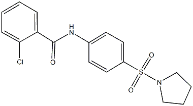 2-chloro-N-[4-(1-pyrrolidinylsulfonyl)phenyl]benzamide Struktur