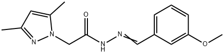 2-(3,5-dimethyl-1H-pyrazol-1-yl)-N'-(3-methoxybenzylidene)acetohydrazide Struktur