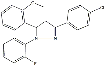 2-[3-(4-chlorophenyl)-1-(2-fluorophenyl)-4,5-dihydro-1H-pyrazol-5-yl]phenyl methyl ether Struktur