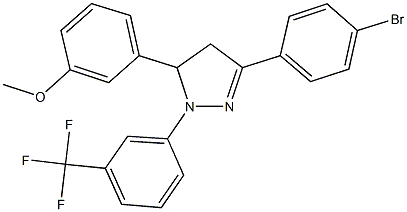 3-(4-bromophenyl)-5-(3-methoxyphenyl)-1-[3-(trifluoromethyl)phenyl]-4,5-dihydro-1H-pyrazole Struktur