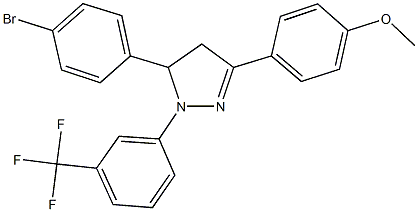 5-(4-bromophenyl)-3-(4-methoxyphenyl)-1-[3-(trifluoromethyl)phenyl]-4,5-dihydro-1H-pyrazole Struktur