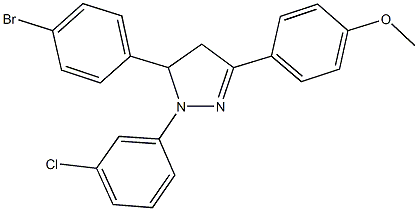 4-[5-(4-bromophenyl)-1-(3-chlorophenyl)-4,5-dihydro-1H-pyrazol-3-yl]phenyl methyl ether Struktur