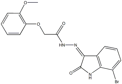 N'-(7-bromo-2-oxo-1,2-dihydro-3H-indol-3-ylidene)-2-(2-methoxyphenoxy)acetohydrazide Struktur