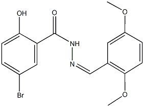 5-bromo-N'-(2,5-dimethoxybenzylidene)-2-hydroxybenzohydrazide Struktur