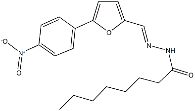 N'-[(5-{4-nitrophenyl}-2-furyl)methylene]octanohydrazide Struktur