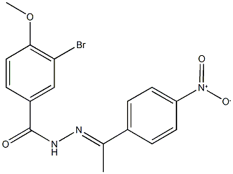 3-bromo-N'-(1-{4-nitrophenyl}ethylidene)-4-methoxybenzohydrazide Struktur