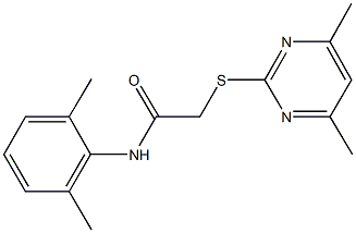 N-(2,6-dimethylphenyl)-2-[(4,6-dimethyl-2-pyrimidinyl)sulfanyl]acetamide Struktur