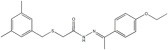 2-[(3,5-dimethylbenzyl)sulfanyl]-N'-[1-(4-ethoxyphenyl)ethylidene]acetohydrazide Struktur