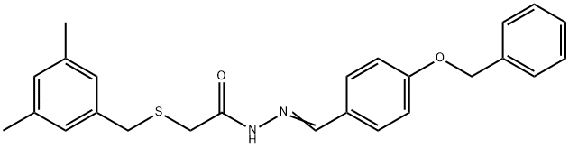 N'-[4-(benzyloxy)benzylidene]-2-[(3,5-dimethylbenzyl)sulfanyl]acetohydrazide Struktur