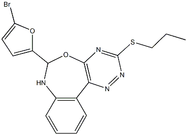 6-(5-bromo-2-furyl)-3-(propylsulfanyl)-6,7-dihydro[1,2,4]triazino[5,6-d][3,1]benzoxazepine Struktur