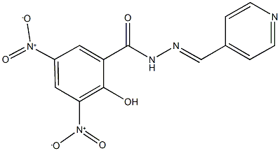 2-hydroxy-3,5-bisnitro-N'-(4-pyridinylmethylene)benzohydrazide Struktur