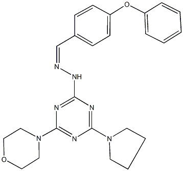 4-phenoxybenzaldehyde [4-(4-morpholinyl)-6-(1-pyrrolidinyl)-1,3,5-triazin-2-yl]hydrazone Struktur