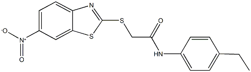 N-(4-ethylphenyl)-2-({6-nitro-1,3-benzothiazol-2-yl}sulfanyl)acetamide Struktur