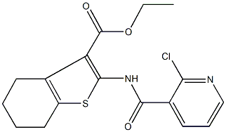 ethyl 2-{[(2-chloro-3-pyridinyl)carbonyl]amino}-4,5,6,7-tetrahydro-1-benzothiophene-3-carboxylate Struktur