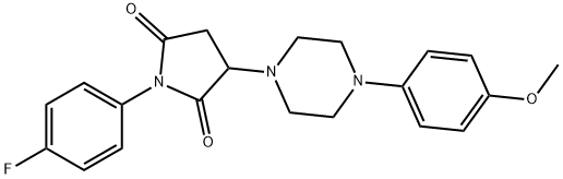 1-(4-fluorophenyl)-3-[4-(4-methoxyphenyl)-1-piperazinyl]-2,5-pyrrolidinedione Struktur