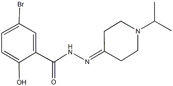 5-bromo-2-hydroxy-N'-(1-isopropyl-4-piperidinylidene)benzohydrazide Struktur