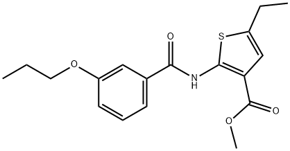 methyl 5-ethyl-2-[(3-propoxybenzoyl)amino]-3-thiophenecarboxylate Struktur