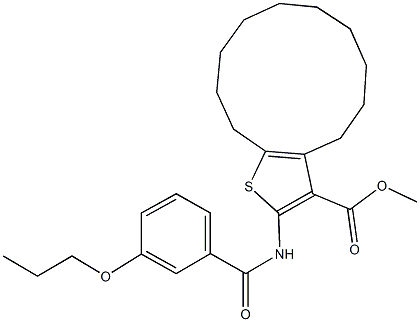 methyl 2-[(3-propoxybenzoyl)amino]-4,5,6,7,8,9,10,11,12,13-decahydrocyclododeca[b]thiophene-3-carboxylate Struktur