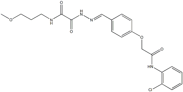 2-(2-{4-[2-(2-chloroanilino)-2-oxoethoxy]benzylidene}hydrazino)-N-(3-methoxypropyl)-2-oxoacetamide Struktur