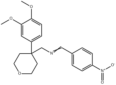 [4-(3,4-dimethoxyphenyl)tetrahydro-2H-pyran-4-yl]-N-(4-nitrobenzylidene)methanamine Struktur