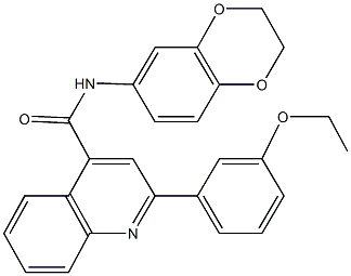 N-(2,3-dihydro-1,4-benzodioxin-6-yl)-2-(3-ethoxyphenyl)-4-quinolinecarboxamide Struktur