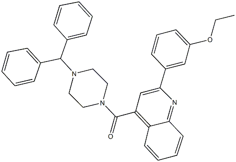 3-{4-[(4-benzhydryl-1-piperazinyl)carbonyl]-2-quinolinyl}phenyl ethyl ether Struktur