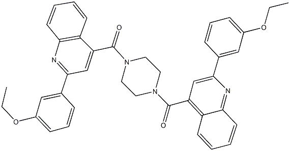 2-(3-ethoxyphenyl)-4-[(4-{[2-(3-ethoxyphenyl)-4-quinolinyl]carbonyl}-1-piperazinyl)carbonyl]quinoline Struktur