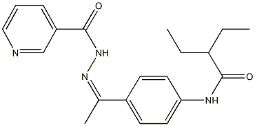 2-ethyl-N-{4-[N-(3-pyridinylcarbonyl)ethanehydrazonoyl]phenyl}butanamide Struktur