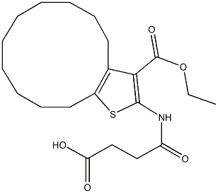 4-{[3-(ethoxycarbonyl)-4,5,6,7,8,9,10,11,12,13-decahydrocyclododeca[b]thien-2-yl]amino}-4-oxobutanoic acid Struktur