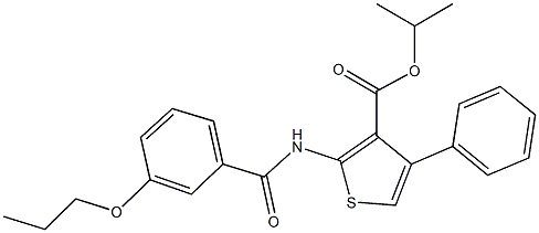 isopropyl 4-phenyl-2-[(3-propoxybenzoyl)amino]-3-thiophenecarboxylate Struktur