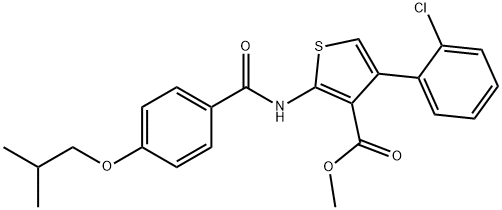 methyl 4-(2-chlorophenyl)-2-[(4-isobutoxybenzoyl)amino]-3-thiophenecarboxylate Struktur