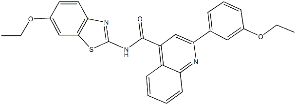 N-(6-ethoxy-1,3-benzothiazol-2-yl)-2-(3-ethoxyphenyl)-4-quinolinecarboxamide Struktur