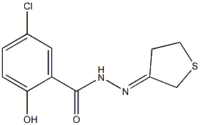 5-chloro-N'-dihydro-3(2H)-thienylidene-2-hydroxybenzohydrazide Struktur