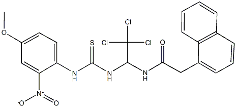 2-(1-naphthyl)-N-{2,2,2-trichloro-1-[({2-nitro-4-methoxyanilino}carbothioyl)amino]ethyl}acetamide Struktur