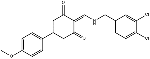 2-{[(3,4-dichlorobenzyl)amino]methylene}-5-(4-methoxyphenyl)cyclohexane-1,3-dione Struktur