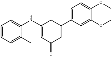 5-(3,4-dimethoxyphenyl)-3-(2-toluidino)cyclohex-2-en-1-one Struktur