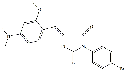 3-(4-bromophenyl)-5-[4-(dimethylamino)-2-methoxybenzylidene]-2-thioxo-4-imidazolidinone Struktur