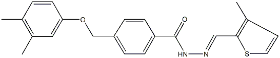 4-[(3,4-dimethylphenoxy)methyl]-N'-[(3-methyl-2-thienyl)methylene]benzohydrazide Struktur